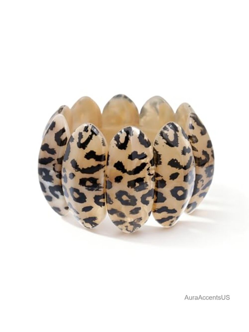 Acrylic Resin Statement Stretch Bracelet Chunky Geometric Bangle for Prom
